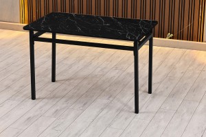 Melody 110x155 Mutfak Köşe Bench Bank Masa Takımı 2 İkili Bench 2 Sandalye 70x110 Siyah Mermer Desen Bordo
