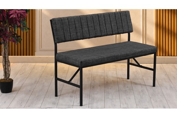 Melody 110x155 Çok Amaçlı Mutfak Köşe Bench Bank Takımı Ayrılabilir 2 Adet İkili Bench Antrasit