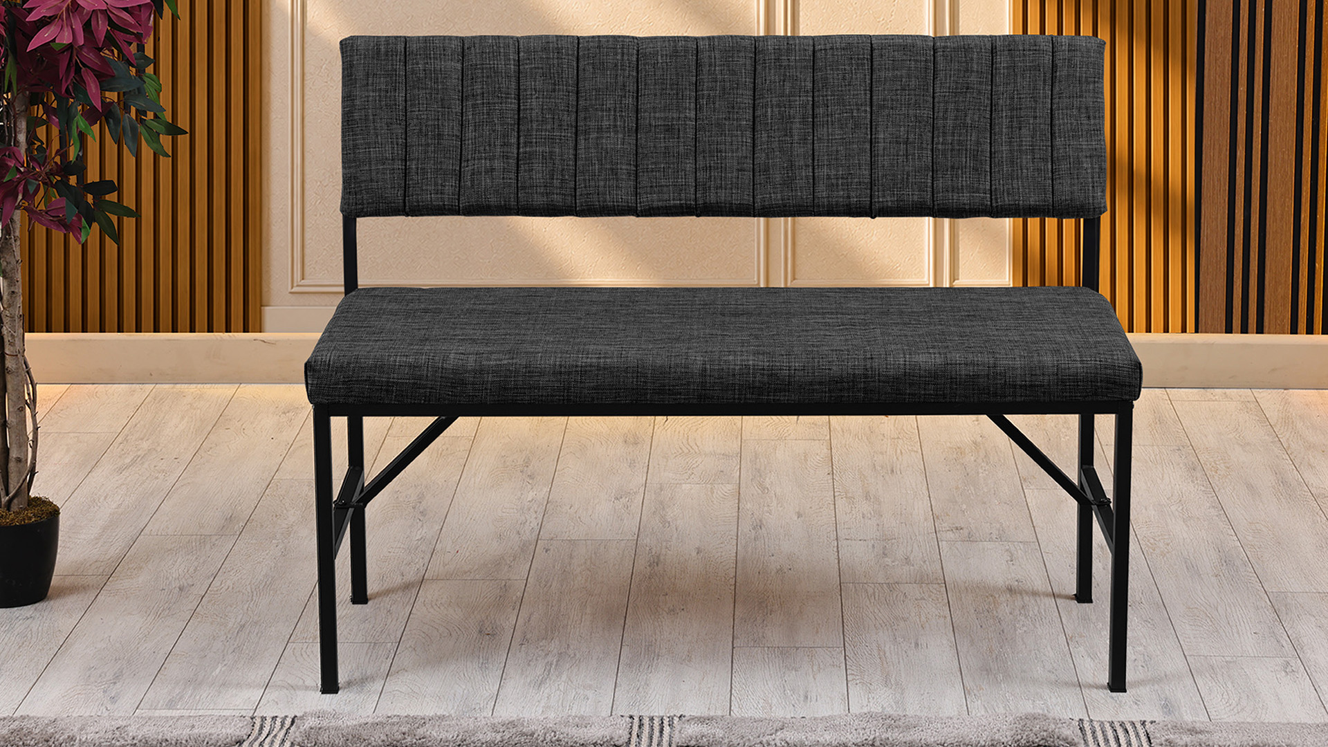 Melody 110x155 Çok Amaçlı Mutfak Köşe Bench Bank Takımı Ayrılabilir 2 Adet İkili Bench Antrasit