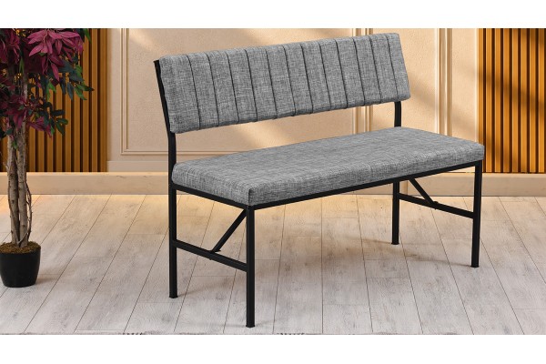 Melody 110x155 Çok Amaçlı Mutfak Köşe Bench Bank Takımı Ayrılabilir 2 Adet İkili Bench Gri