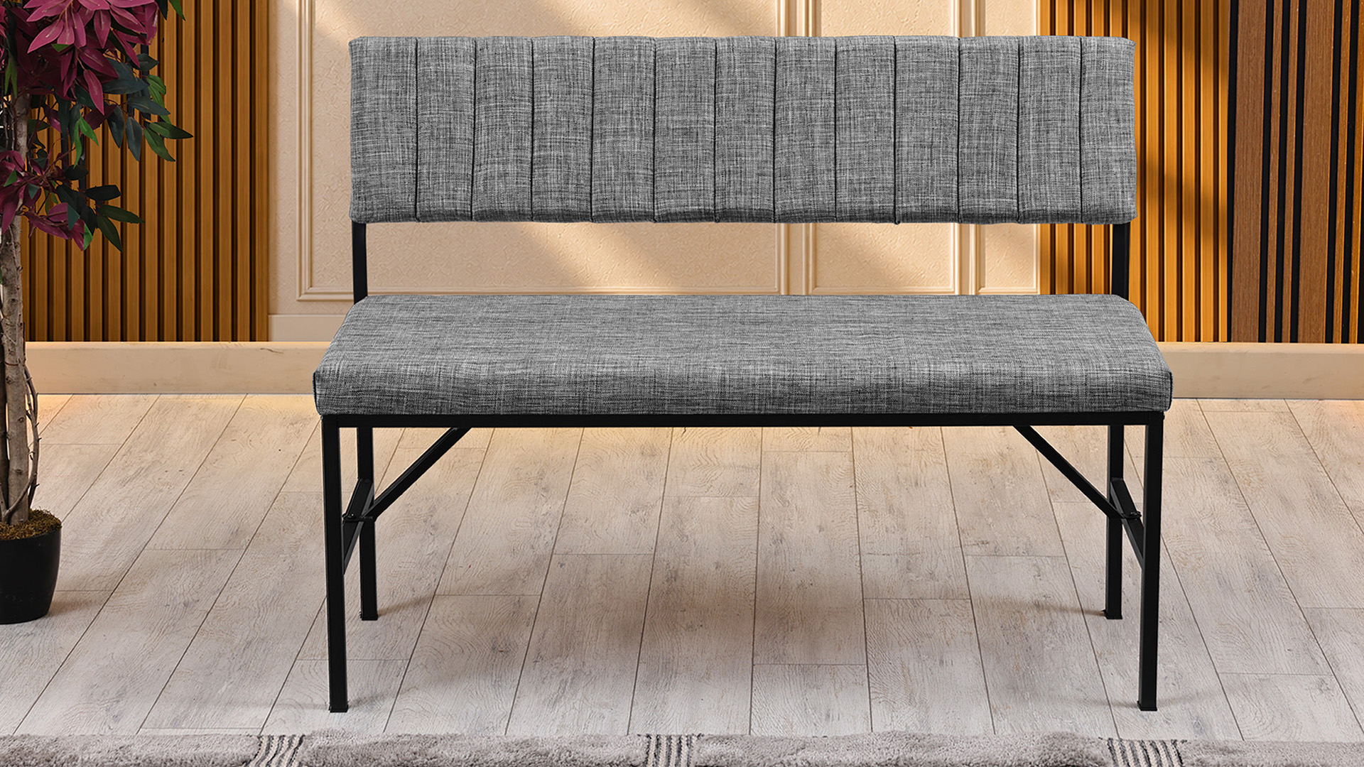 Melody 110x155 Mutfak Köşe Bench Bank Masa Takımı 2 Adet Ayrılabilir İkili Bench 70x110 Ceviz Gri