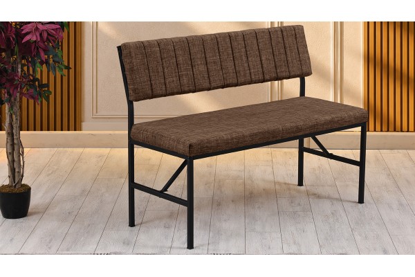 Melody 110x155 Çok Amaçlı Mutfak Köşe Bench Bank Takımı Ayrılabilir 2 Adet İkili Bench Kahverengi