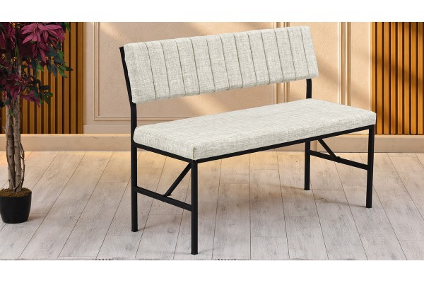 Melody 110x155 Çok Amaçlı Mutfak Köşe Bench Bank Takımı Ayrılabilir 2 Adet İkili Bench Krem