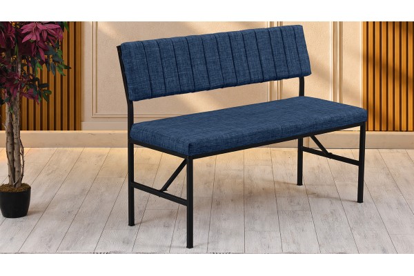 Melody 110x155 Çok Amaçlı Mutfak Köşe Bench Bank Takımı Ayrılabilir 2 Adet İkili Bench Lacivert