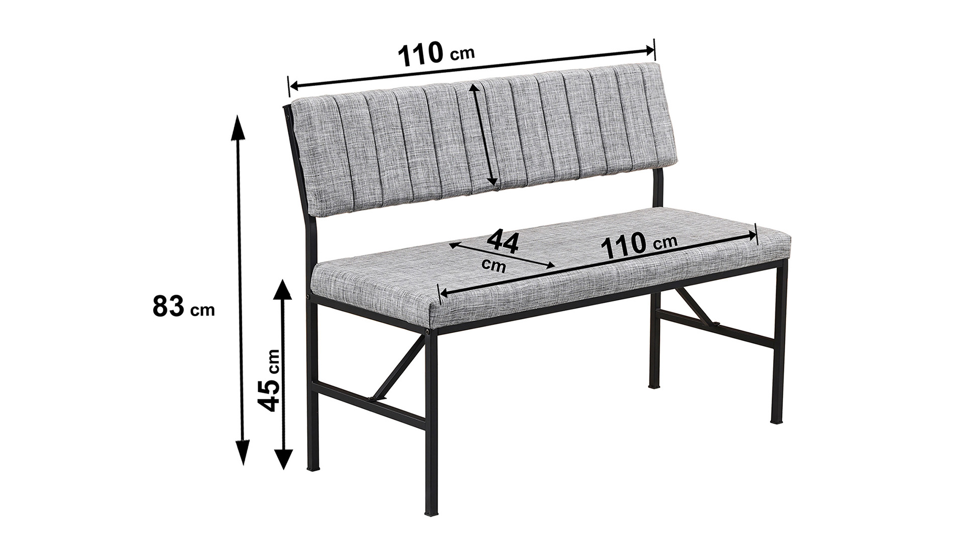 Melody 110x155 Çok Amaçlı Mutfak Köşe Bench Bank Takımı Ayrılabilir 2 Adet İkili Bench