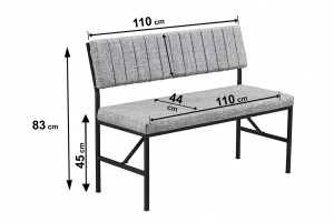 Melody 110x155 Çok Amaçlı Mutfak Köşe Bench Bank Takımı Ayrılabilir 2 Adet İkili Bench
