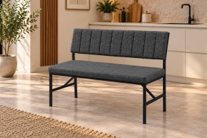 Melody Antrasit kumaşlı metal bench oturma bankı