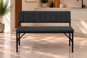 Melody Antrasit kumaşlı metal bench oturma bankı