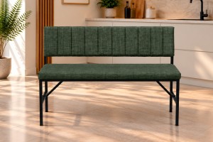 Melody Yeşil kumaşlı metal bench oturma bankı