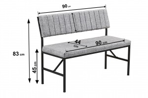 Melody Antrasit kumaşlı metal bench oturma bankı