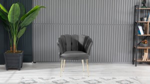 Papatya Çay Seti Koltuk Takımı Babyface Kumaş Gold Kaplama Metal Ayak Kahve