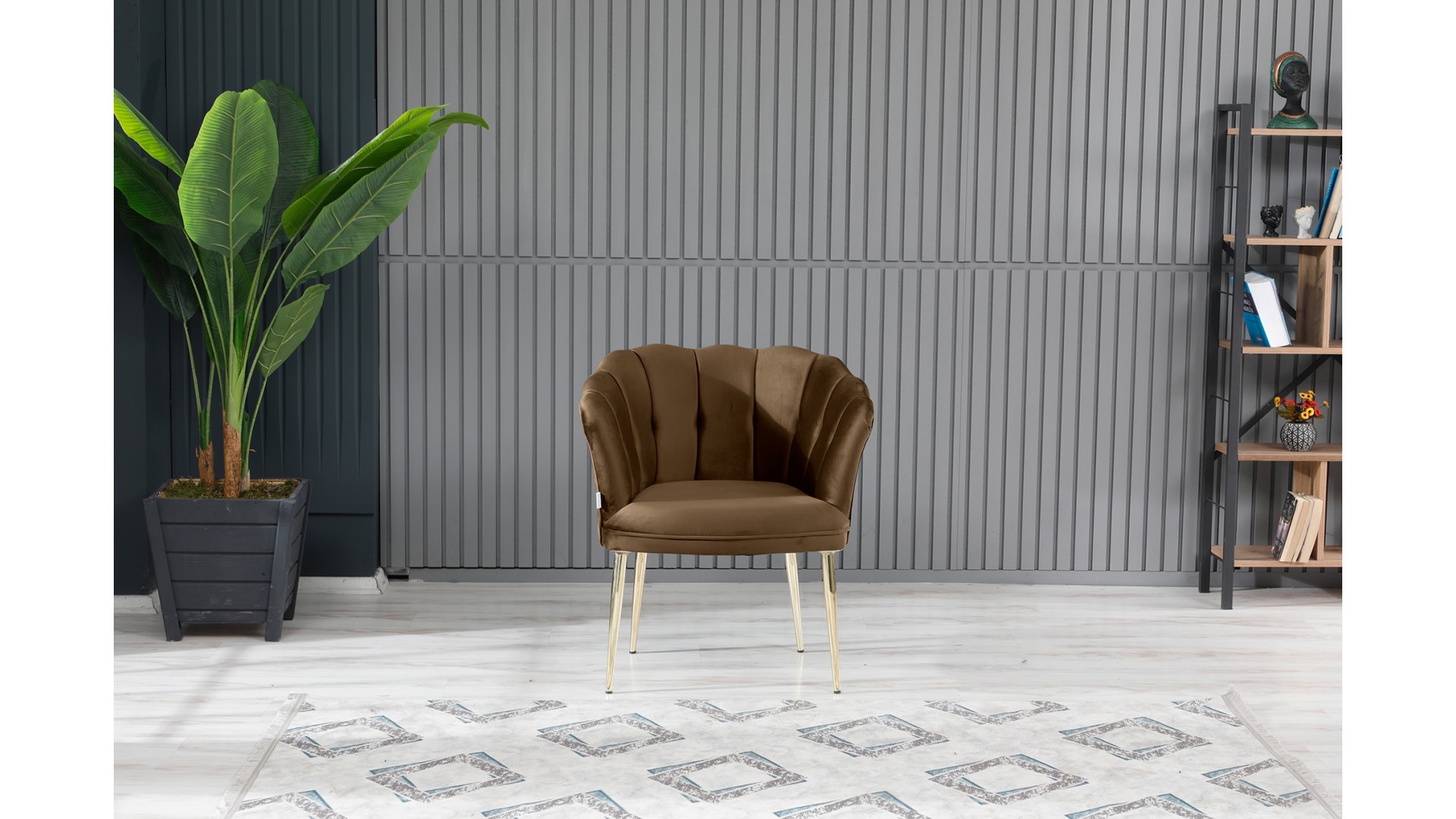 Papatya Çay Seti Koltuk Takımı Babyface Kumaş Gold Kaplama Metal Ayak Kahve