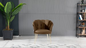 Papatya Çay Seti Koltuk Takımı Babyface Kumaş Gold Kaplama Metal Ayak Kahve