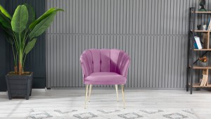 Papatya Çay Seti Koltuk Takımı Babyface Kumaş Gold Kaplama Metal Ayak Pembe