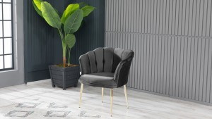 Papatya Çay Seti Koltuk Takımı Babyface Kumaş Gold Kaplama Metal Ayak Kahve