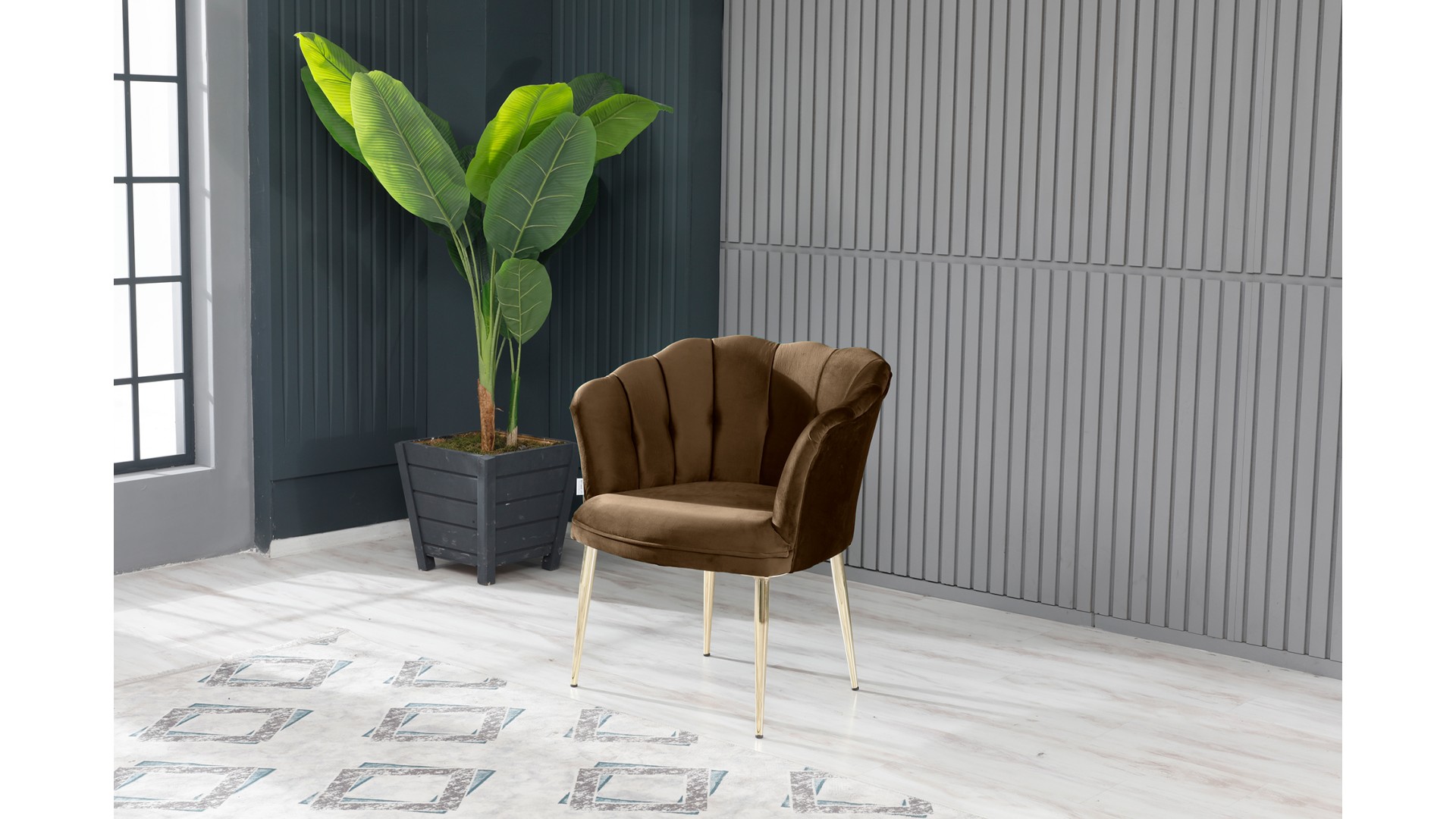 Papatya Çay Seti Koltuk Takımı Babyface Kumaş Gold Kaplama Metal Ayak Kahve