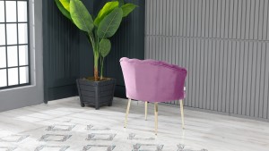 Papatya Tekli Berjer Babyface Kumaş Metal Gold Ayak Pembe