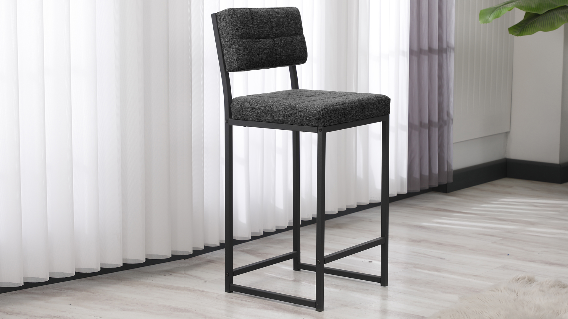 Retro Bar Sandalyesi Ada Mutfak Sandalyesi Bar Taburesi Mutfak Sandalyesi 66 cm - Füme