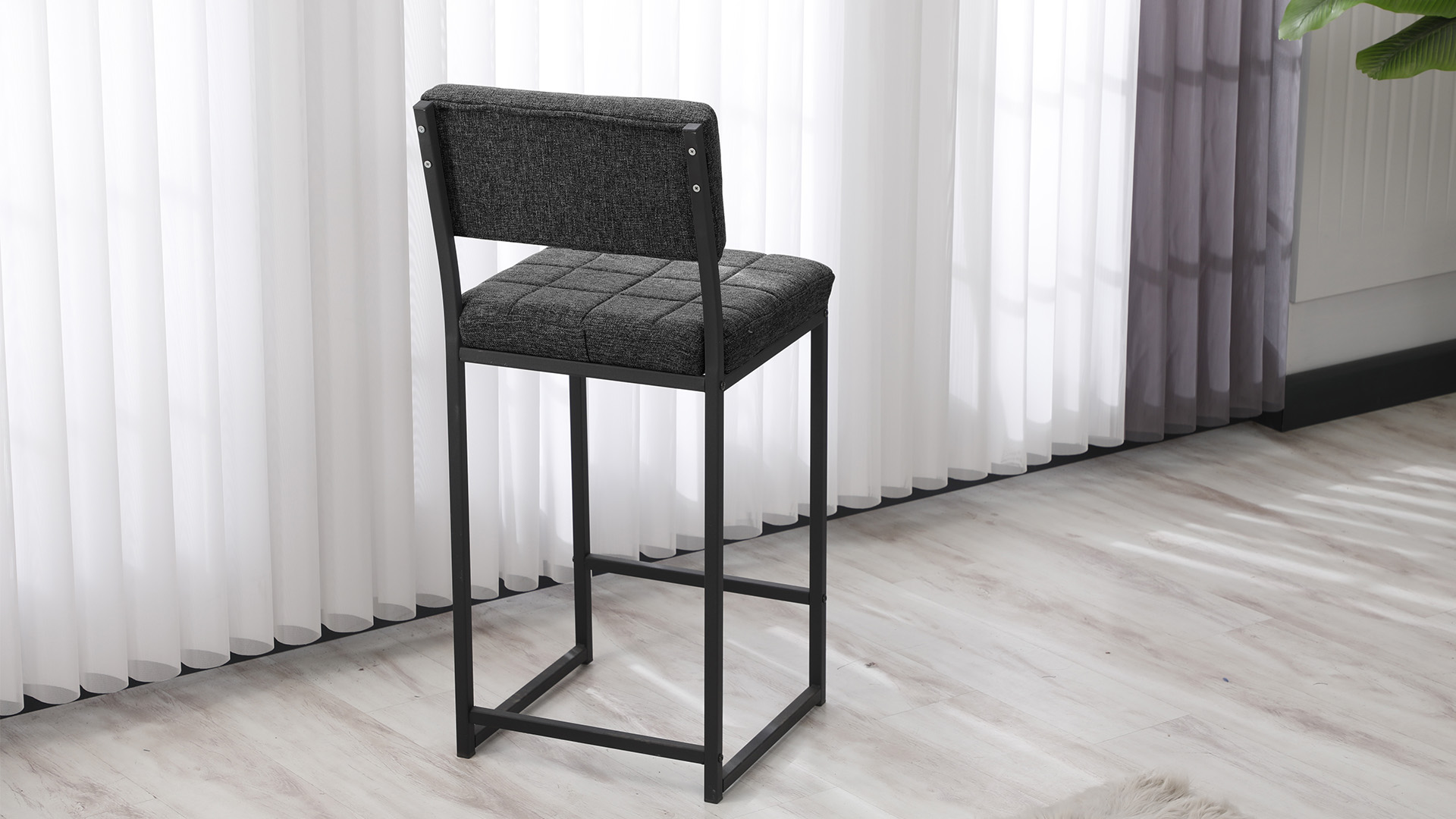 Retro Bar Sandalyesi Ada Mutfak Sandalyesi Bar Taburesi Mutfak Sandalyesi 66 cm - Füme