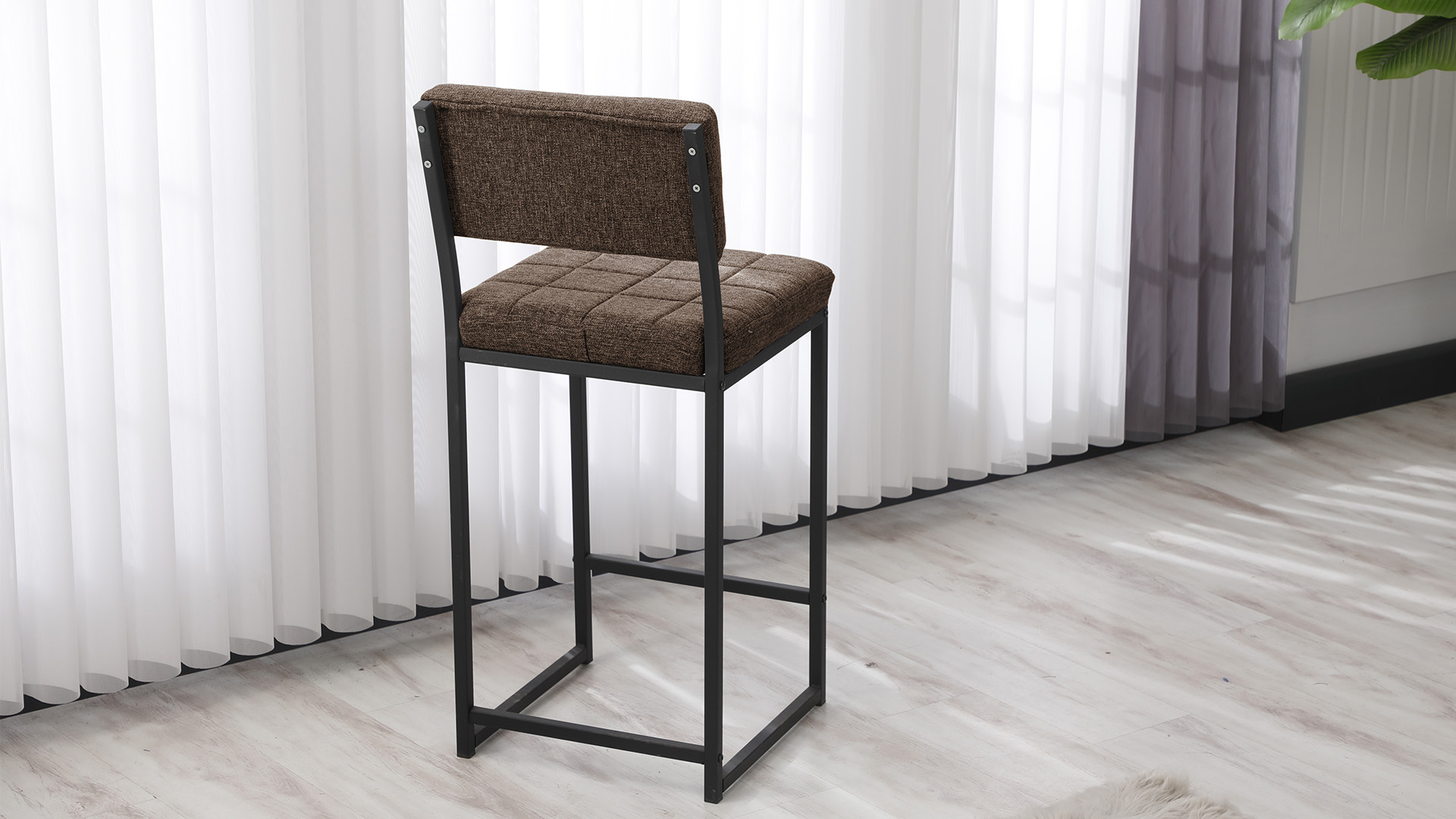 Retro Bar Sandalyesi Ada Mutfak Sandalyesi Bar Taburesi Mutfak Sandalyesi 66 cm - Kahve