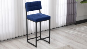 Retro Bar Sandalyesi Ada Mutfak Sandalyesi Bar Taburesi Mutfak Sandalyesi 66 cm - Lacivert