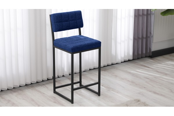 Retro Bar Sandalyesi Ada Mutfak Sandalyesi Bar Taburesi Mutfak Sandalyesi 66 cm - Lacivert