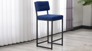 Retro Bar Sandalyesi Ada Mutfak Sandalyesi Bar Taburesi Mutfak Sandalyesi 66 cm - Lacivert