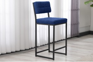 Retro 66 cm Bar Sandalyesi Lacivert