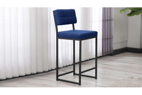 Retro Bar Sandalyesi Ada Mutfak Sandalyesi Bar Taburesi Mutfak Sandalyesi 66 cm - Lacivert