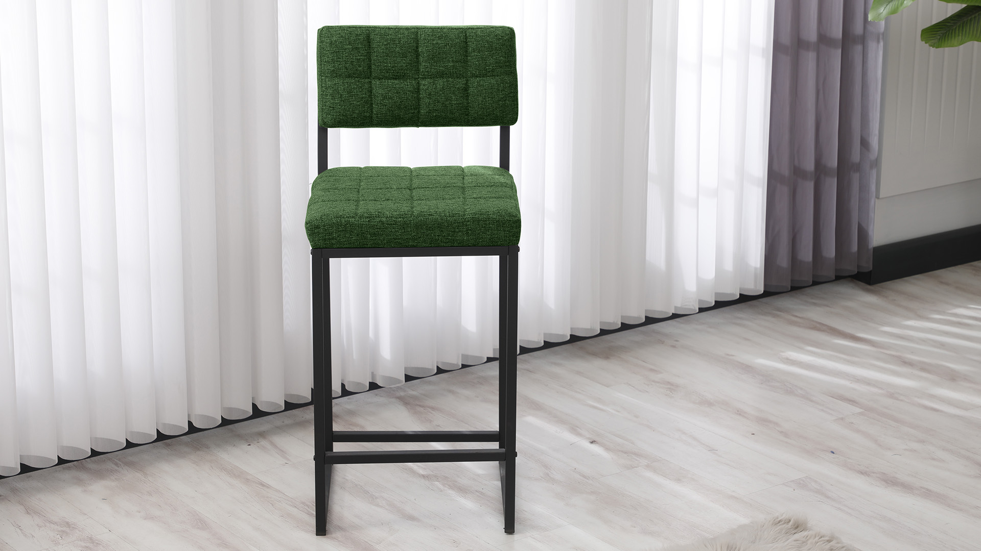 Retro Bar Sandalyesi Ada Mutfak Sandalyesi Bar Taburesi Mutfak Sandalyesi 66 cm - Yeşil