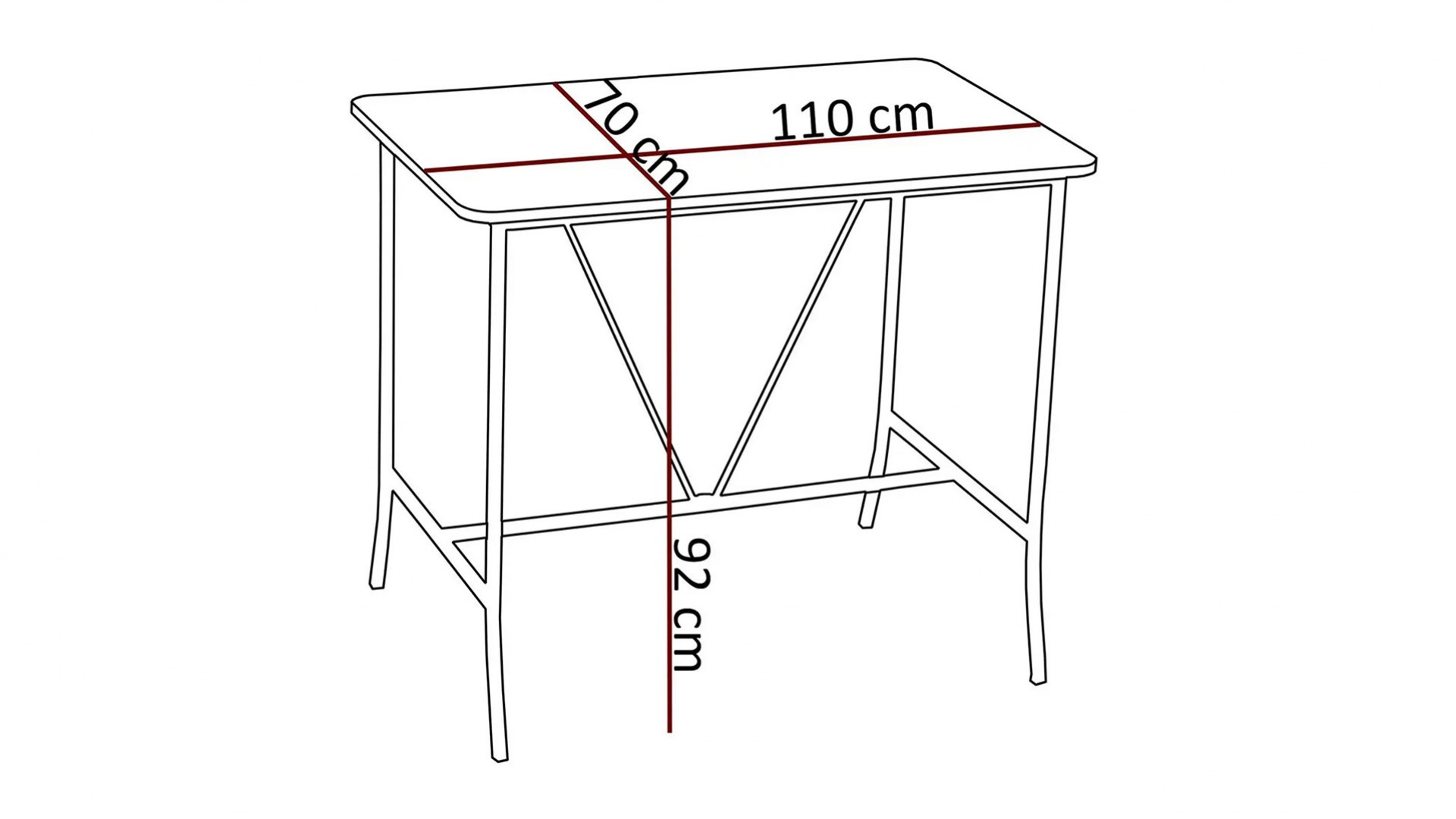 Retro Bar 4 sandalyeli 110x70 cm Bordo mutfak masa takımı