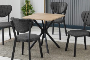 Elma 4 sandalyeli 70x70 cm Ceviz Füme mutfak masa takımı