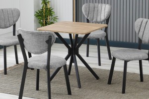 Elma 4 sandalyeli 70x70 cm Ceviz Gri mutfak masa takımı