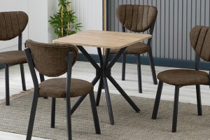 Elma 4 sandalyeli 70x70 cm Ceviz Kahve mutfak masa takımı