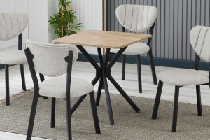 Elma 4 sandalyeli 70x70 cm Ceviz Krem mutfak masa takımı
