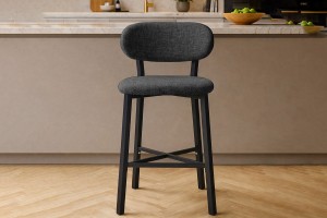 Luna Prime keten kumaş Füme metal bar sandalyesi