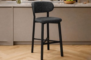 Luna Prime keten kumaş Füme metal bar sandalyesi