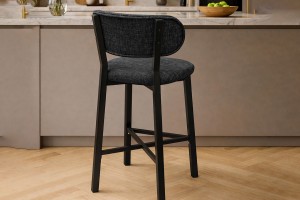 Luna Prime keten kumaş Füme metal bar sandalyesi