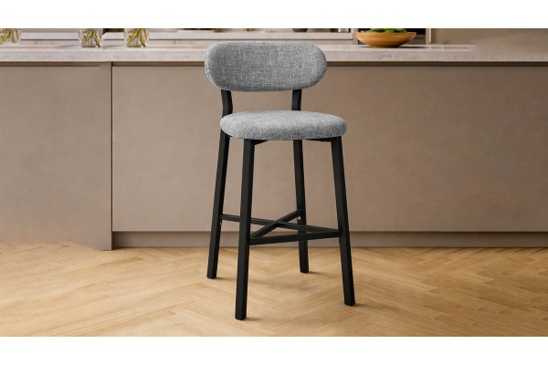 Luna Prime Bar Sandalyesi 65 cm – Keten Kumaş, 30x30 Metal Profil, Sırt Destekli Mutfak Ada Sandalyesi - Gri Luna Prime Bar Sandalyesi 65 cm – Keten Kumaş, 30x30 Metal Profil, Sırt Destekli Mutfak Ada Sandalyesi - Gri