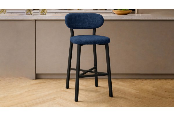 Luna Prime Bar Sandalyesi 65 cm – Keten Kumaş, 30x30 Metal Profil, Sırt Destekli Mutfak Ada Sandalyesi - Lacivert Luna Prime Bar Sandalyesi 65 cm – Keten Kumaş, 30x30 Metal Profil, Sırt Destekli Mutfak Ada Sandalyesi - Lacivert