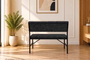 Melody Antrasit kumaşlı metal bench oturma bankı