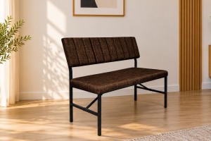 Melody Kahve kumaşlı metal bench oturma bankı