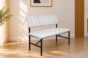 Melody Krem kumaşlı metal bench oturma bankı
