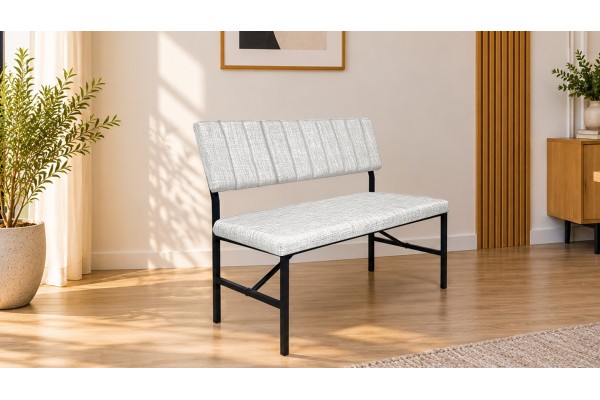 Melody Keten Kumaşlı Metal Mutfak Bankı – 90 cm Yemek Masası Bench Krem Melody Keten Kumaşlı Metal Mutfak Bankı – 90 cm Yemek Masası Bench Krem
