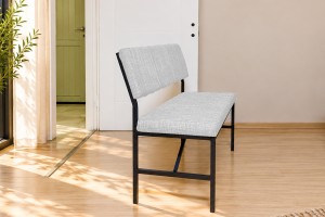 Melody Krem kumaşlı metal bench oturma bankı
