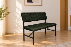 Melody Yeşil kumaşlı metal bench oturma bankı