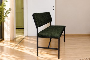 Melody Yeşil kumaşlı metal bench oturma bankı