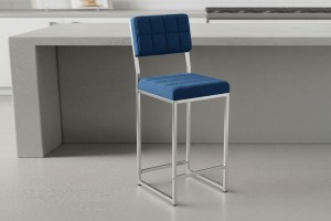 Retro 66 cm Bar Sandalyesi Lacivert