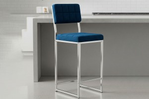 Retro 66 cm Bar Sandalyesi Lacivert