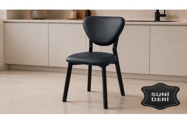 Elma Suni Deri Metal Sandalye 30x40 D Profil Cafe Restoran Lokanta Bahçe Mutfak Sandalyesi Füme